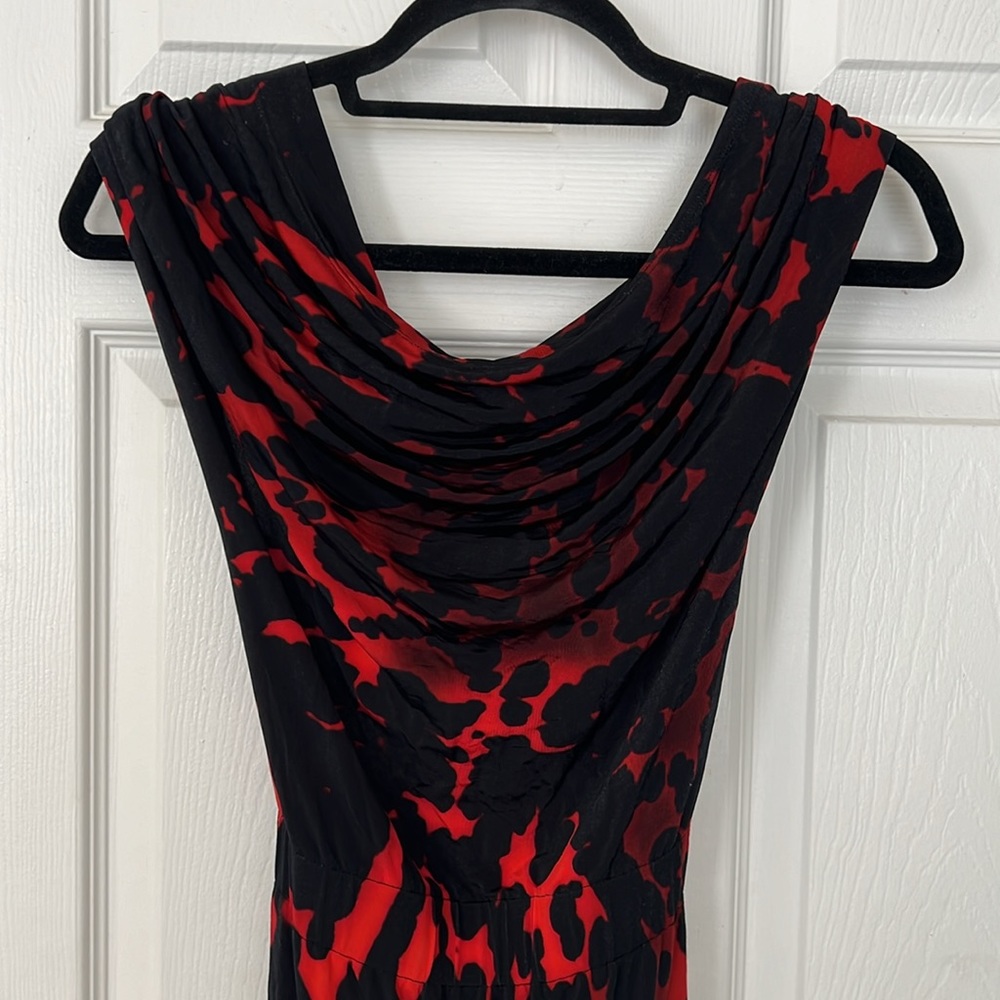 Dries Van Noten Hotmas Print Off the Shoulder Jersey Midi Dress in Red Size XS - Picture 8 of 14
